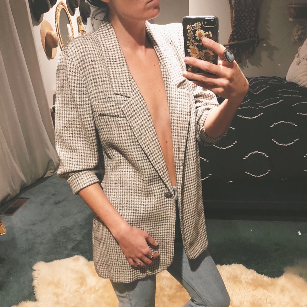 🚫SOLD🚫Perfect vintage gingham blazer
